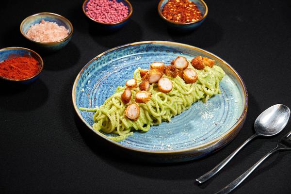 Paste cu Zucchini si Creveti Crispy